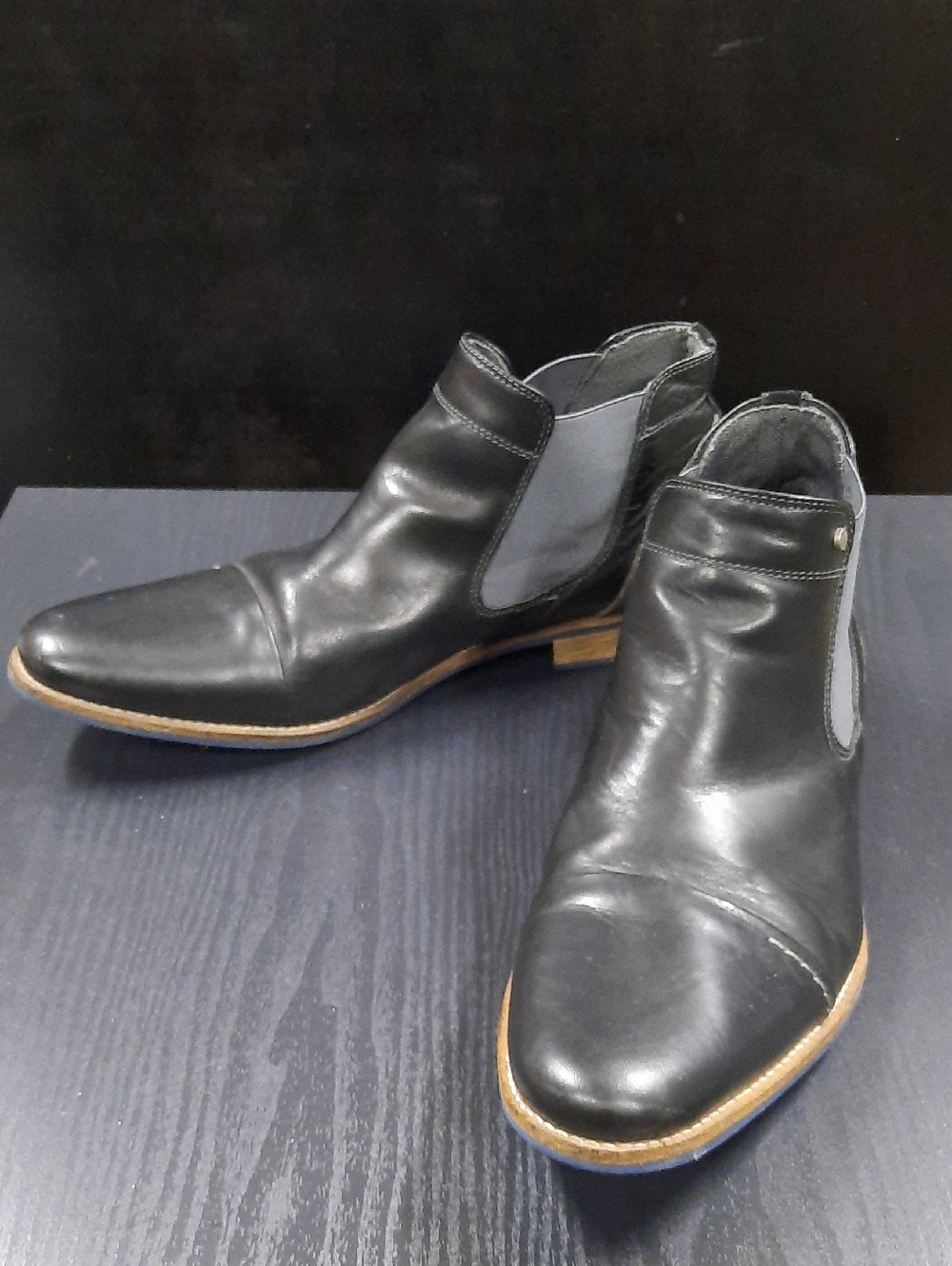 Bullboxer Navos Black Leather Chelsea Cap Toe Boots Men’s Size 12 EU 45 Portugal